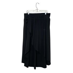 Heathyoga Black Flowy High Low Skirt w/ Ruffle Detail – Size 2XL | Activewear